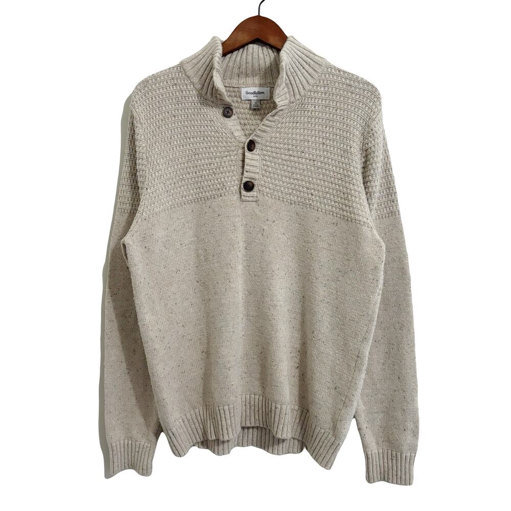 Goodfellow Men’s Henley Sweater Sz M